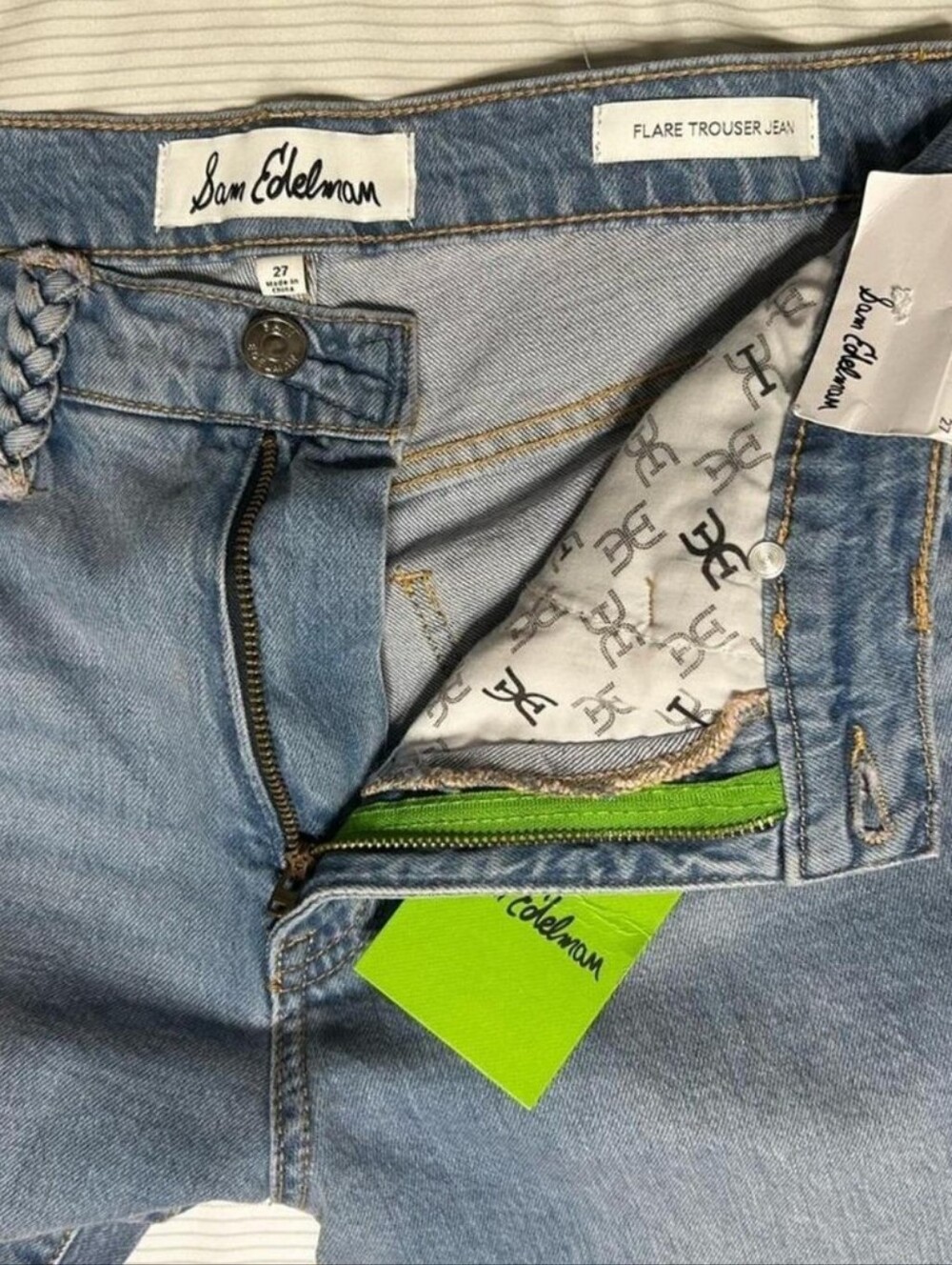 NWT Sam Edelman FLARE TROUSER JEANS/Lagoon Womens Sz 27